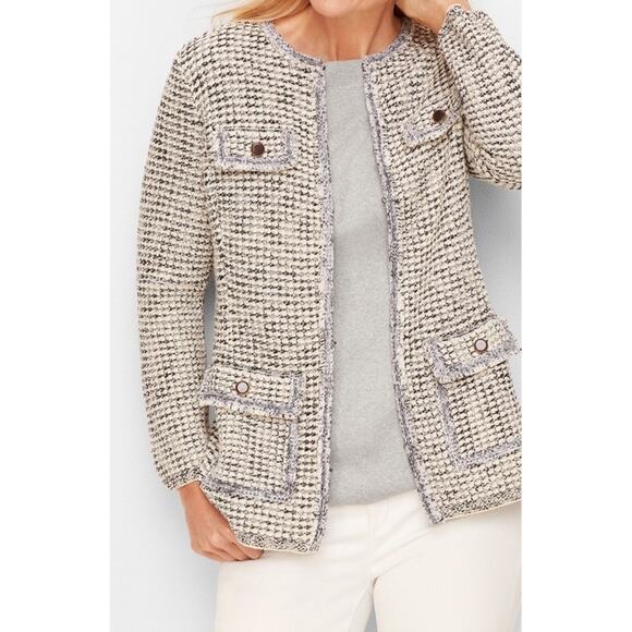Talbots jacquard sweater jacket size M - Picture 1 of 12